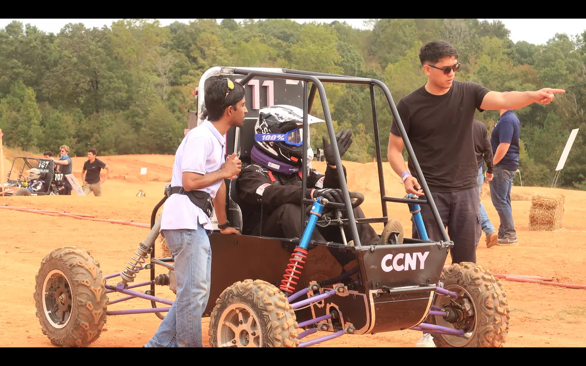 Ron on the CCNY Baja SAE team with the race car
